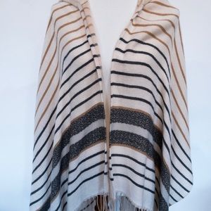 BCBG Striped Poncho One Size